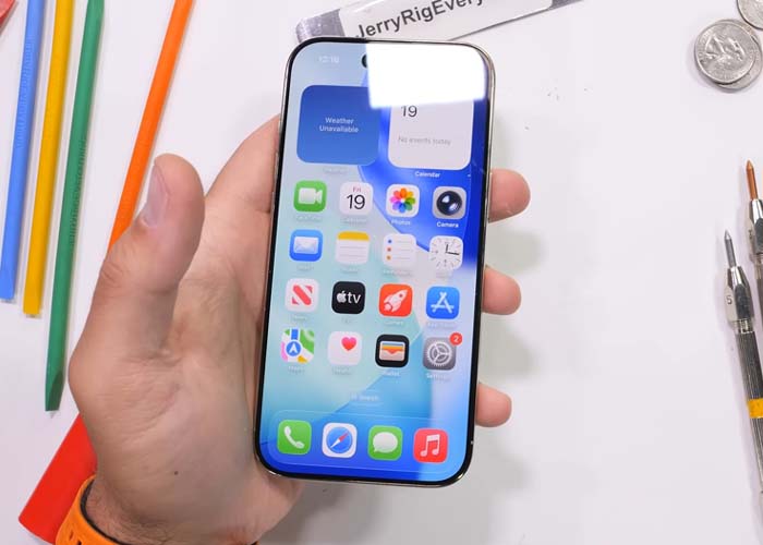 iPhone Air screen shatter test under pressure