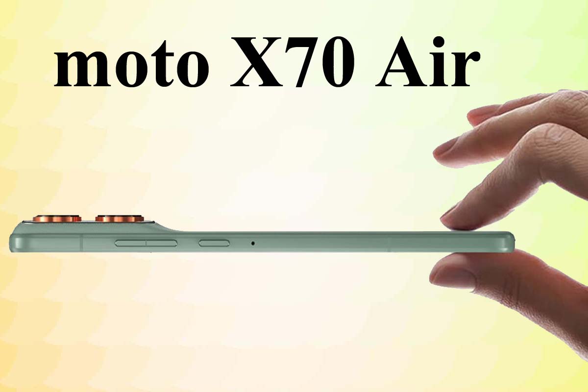 Moto X70 Air official teaser showing ultra-thin design and sleek metal frame.