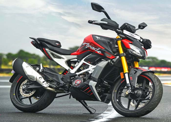 Apache RTX 300 adventure bike on off-road terrain