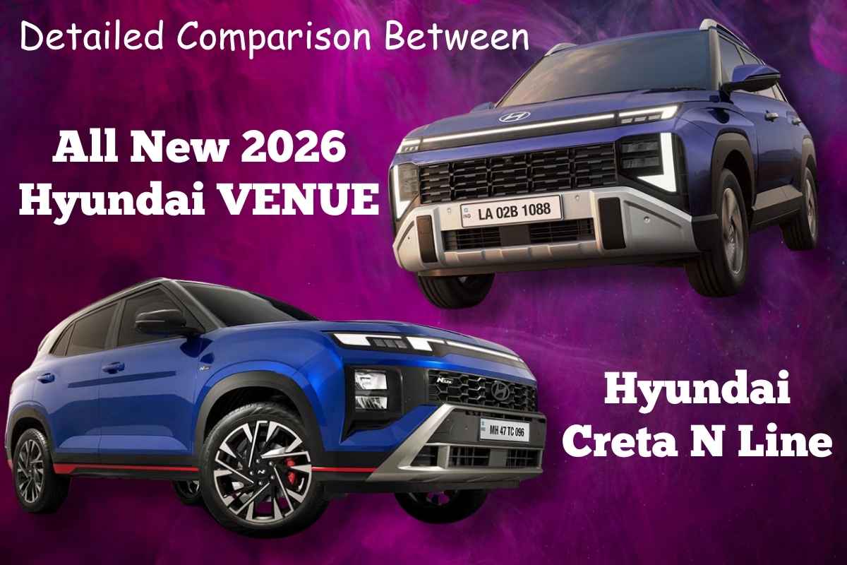 Hyundai VENUE 2025 and Hyundai Creta N Line 2025 side-by-side comparison of design and features