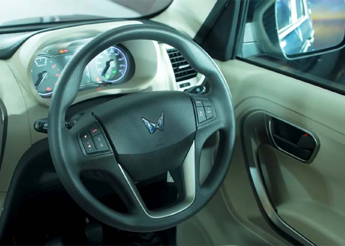 Interior of Mahindra Bolero B8 with 17.8 cm touchscreen infotainment system