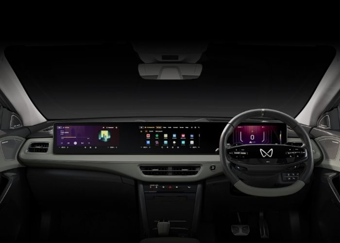 Mahindra XUV9e luxury electric SUV cabin