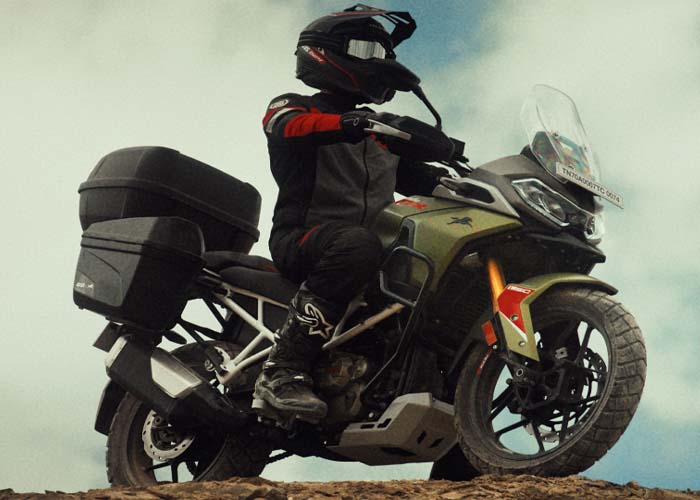 Rear view of Apache RTR 310 showing tail light and disc brakes