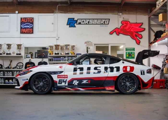 NISMO GT-Z racing simulator setup at Nissan’s SEMA 2025 booth