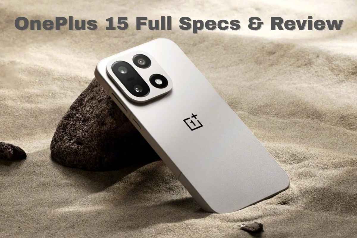 OnePlus 15 smartphone showing triple-camera design and AMOLED display in 2025.