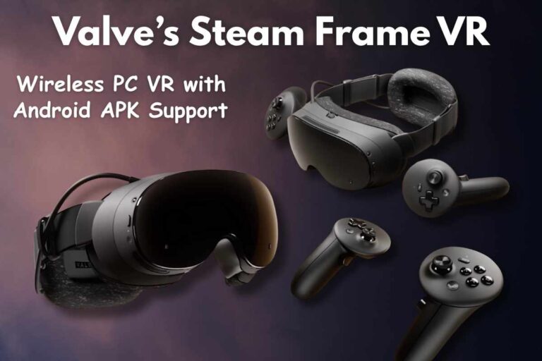 Steam Frame VR 2026 wireless headset with controllers