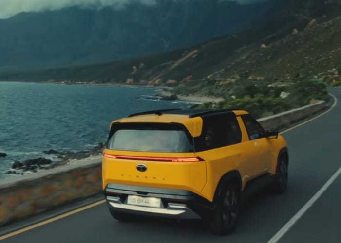 Panoramic sunroof and infinite window design on Tata Sierra SUV interior