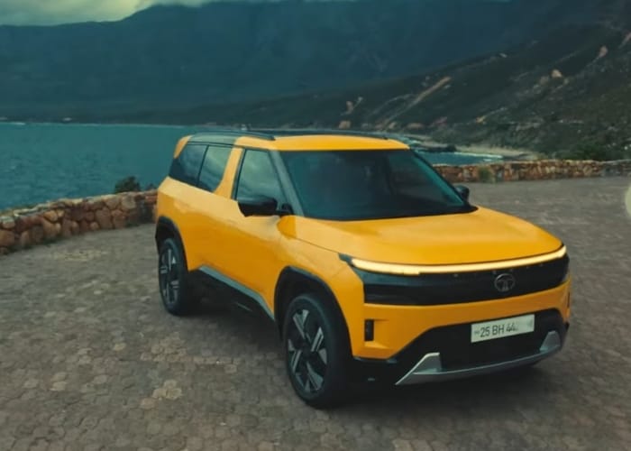 All-new Tata Sierra SUV showcased in red with LED headlights and panoramic sunroof All-New 2025 Tata Sierra SUV Launch Details