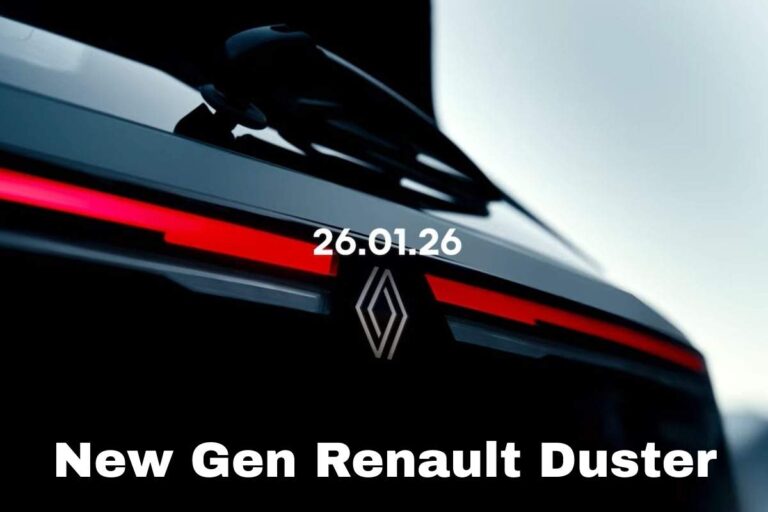 New Renault Duster 2026 India teaser showing LED lights and rugged SUV design