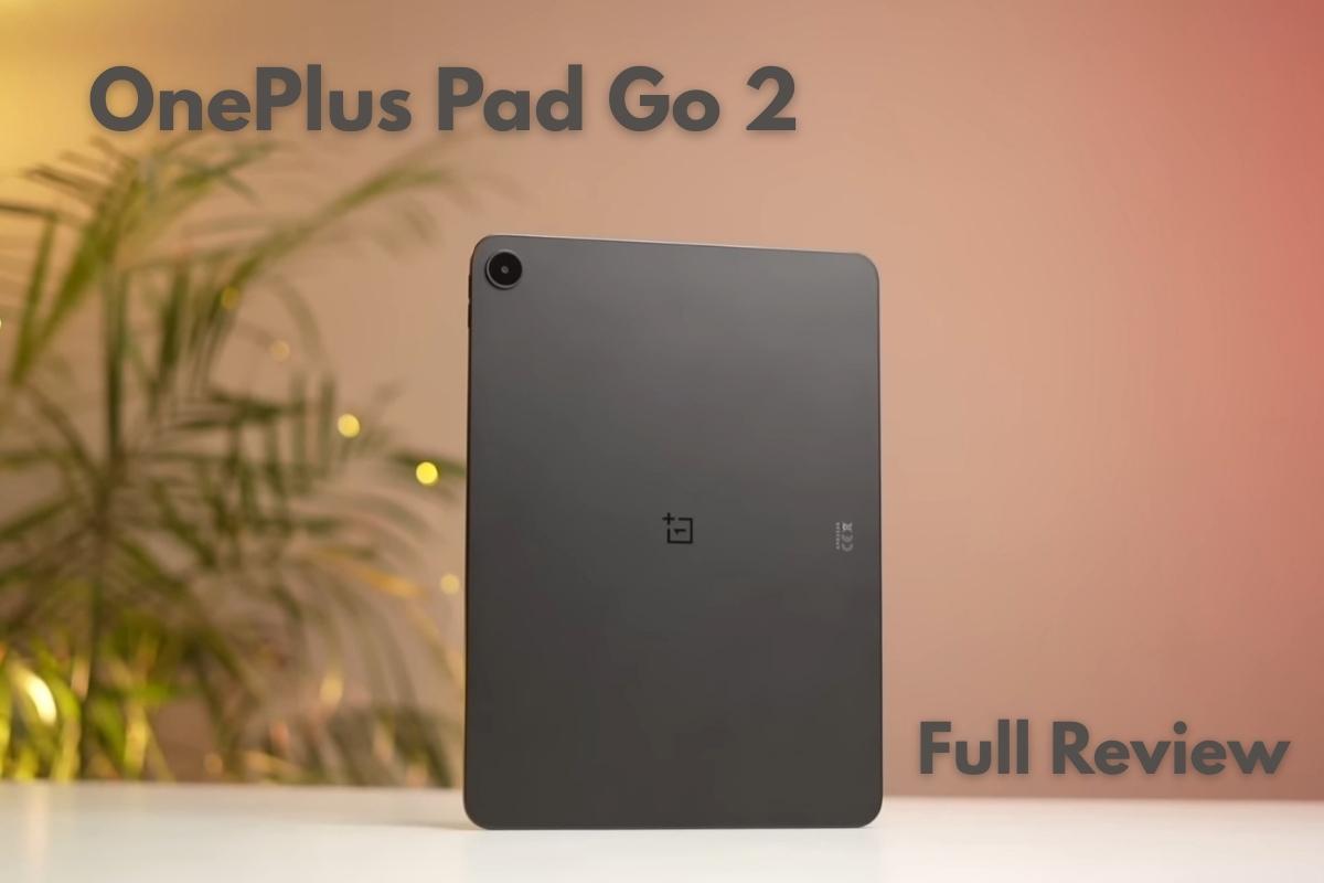 OnePlus Pad Go 2 tablet showing 12.1 inch 2.8K display with discount and free stylus offer