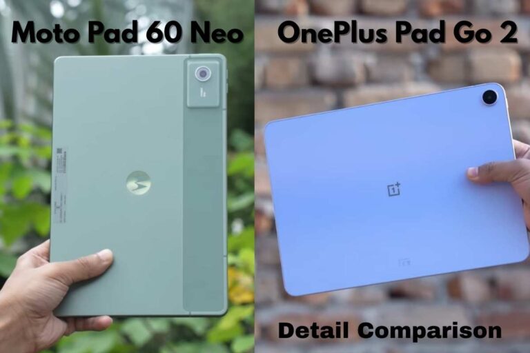 OnePlus Pad Go 2 vs Moto Pad 60 Neo comparison showing display, performance and price difference