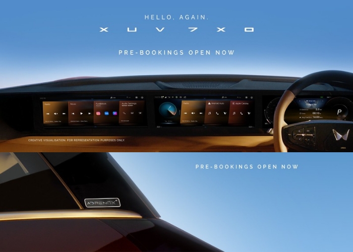 Mahindra XUV 7XO interior with triple 12.3-inch screens, ADAS technology and premium dashboard layout