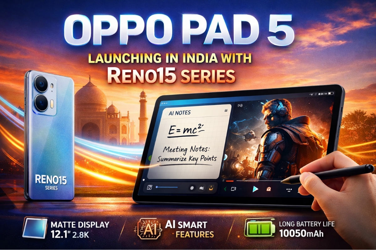 Oppo Pad 5 Android tablet launching in India with Reno15 series